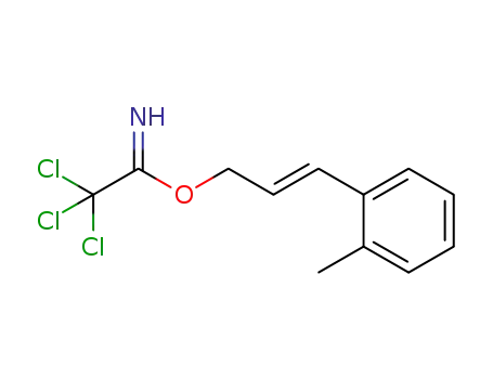 Molecular Structure of 182919-95-5 (Ethanimidic acid, 2,2,2-trichloro-, 3-(2-methylphenyl)-2-propenyl ester,
(E)-)
