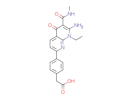 {4-[7-Amino-8-ethyl-6-(methyl carbamoyl)-5-oxo-5,8-dihydro-1,8-naphthyridin-2-yl]phenyl}acetic acid