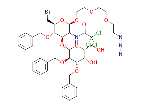 8-azido-3,6-dioxaoctyl 4-O-benzyl-6-bromo-2,6-dideoxy-2-trichloroacetamido-3-O-(2,3-di-O-benzyl-β-D-galactopyranosyl)-β-D-glucopyranoside