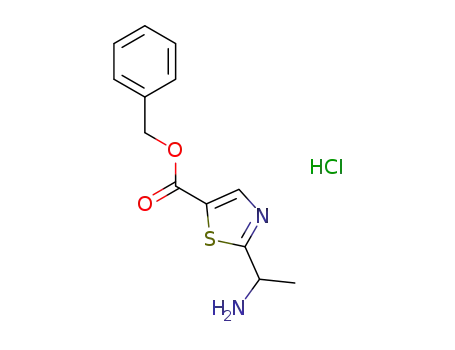 Molecular Structure of 1332873-12-7 (benzyl 2-(1-aminoethyl)thiazole-5-carboxylate hydrochloride)