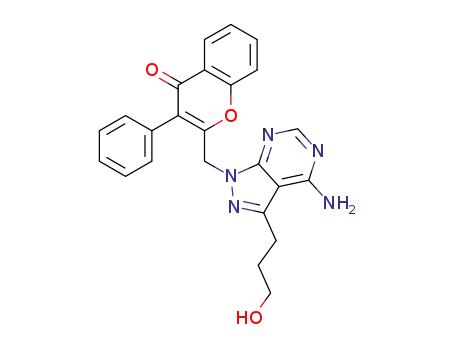 2-((4-amino-3-(3-hydroxypropyl)-1H-pyrazolo[3,4-d]pyrimidin-1-yl)methyl)-3-phenyl-4H-chromen-4-one