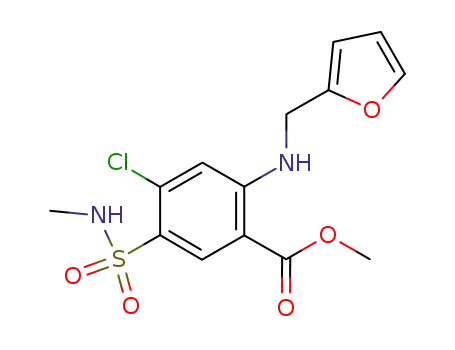 Molecular Structure of 1021869-58-8 (methyl 4-chloro-2-((furan-2-ylmethyl)amino)-5-(N-methylsulfamoyl)benzoate)