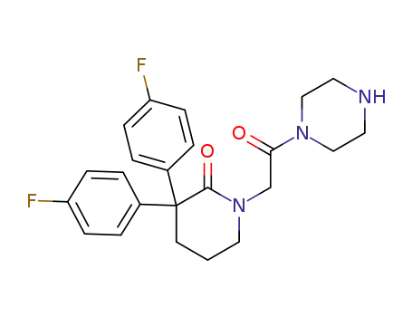 3,3-Bis(4-fluorophenyl)-1-(2-oxo-2-piperazin-1-ylethyl)piperidin-2-one