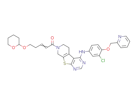 1-{4-[3-chloro-4-(pyridin-2-ylmethoxy)phenylamino]-5,8-dihydro-6H-9-thia-1,3,7-triaza-fluoren-7-yl}-5-(tetrahydro-pyran-2-yloxy)pent-2-en-1-one