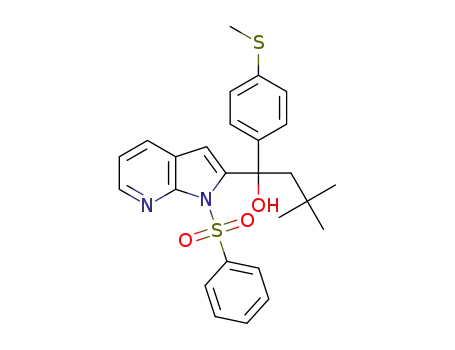 1-(1-benzenesulfonyl-1H-pyrrolo[2,3-b]pyridin-2-yl)-3,3-dimethyl-1-(4-methylsulfanyl-phenyl)-butan-1-ol