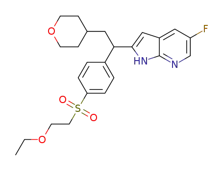 2-[1-[4-(2-ethoxy-ethanesulfonyl)-phenyl]-2-(tetrahydro-pyran-4-yl)-ethyl]-5-fluoro-1H-pyrrolo[2,3-b]pyridine