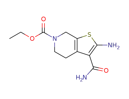 Molecular Structure of 24248-71-3 (ETHYL 2-AMINO-3-CARBAMOYL-4,7-DIHYDRO-5H-THIENO[2,3-C]-PYRIDINE-6-CARBOXYLATE)