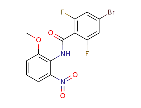 Molecular Structure of 1252555-34-2 (4-bromo-2,6-difluoro-N-[2-(methyloxy)-6-nitrophenyl]benzamide)