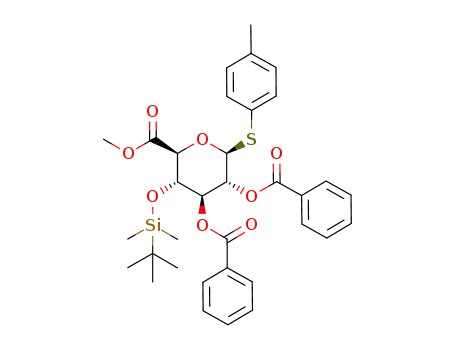 p-methylphenyl (methyl 2,3-di-O-benzoyl-4-O-tert-butyldimethylsilyl-1-thio-β-D-glucopyranosyluronate)