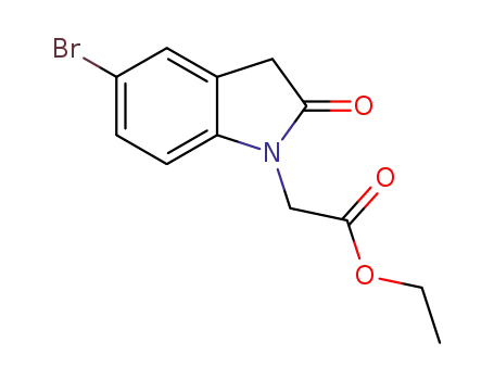 Molecular Structure of 881608-39-5 (Ethyl 2-(5-bromo-2-oxoindolin-1-yl)acetate)