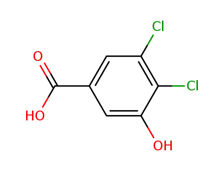 Molecular Structure of 63001-36-5 (Benzoic acid, 3,4-dichloro-5-hydroxy-)