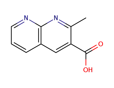 Molecular Structure of 387350-60-9 (2-METHYL-1,8-NAPHTHYRIDINE-3-CARBOXYLIC ACID MONOHYDRATE)
