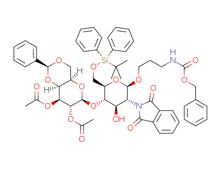 3-(benzyloxycarbonylamino)propyl 6-O-t-butyldiphenylsilyl-2-deoxy-4-O-(2,3-di-O-acetyl-4,6-O-benzylidene-β-D-galactopyranosyl)-2-phthalimido-β-D-glucopyranoside