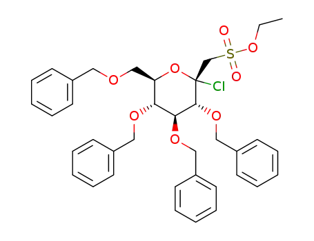3,4,5,7-tetra-O-benzyl-1-deoxy-1-ethoxysulfonyl-α-D-glucohept-2-ulopyranosyl chloride