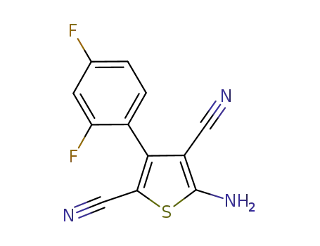 Molecular Structure of 1335000-73-1 (5-amino-3-(2,4-difluorophenyl)thiophene-2,4-dicarbonitrile)