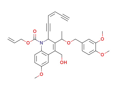 (Z)-allyl 3-[1-(3,4-dimethoxybenzyloxy)ethyl]-2-(hex-3-ene-1,5-diynyl)-4-hydroxymethyl-6-methoxyquinoline-1(2H)-carboxylate