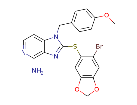 2-[(6-bromo-1,3-benzodioxol-5-yl)sulfanyl]-1-[(4-methoxyphenyl)methyl]imidazo[4,5-c]pyridin-4-amine