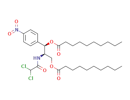 Molecular Structure of 1303598-17-5 ((1R,2R)-3-(decanoyloxy)-2-[(dichloroacetyl)amino]-1-(4-nitrophenyl)propyl decanoate)