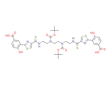 3,3'-[1,2-ethanediylbis[[[(1,1-dimethylethoxy)carbonyl]imino]-2,1-ethanediyliminocarbonothioyl-4,2-thiazolediyl]]-bis[4-hydroxy]benzoic acid