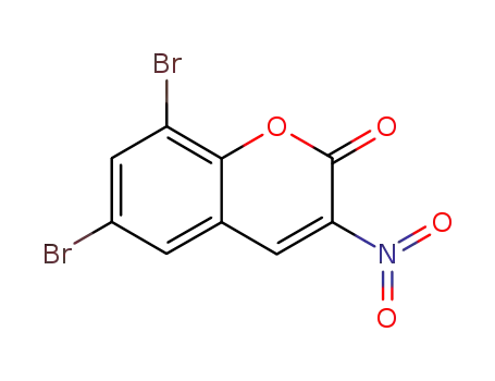 Molecular Structure of 88184-81-0 (2H-1-Benzopyran-2-one, 6,8-dibromo-3-nitro-)