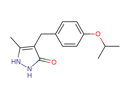 Molecular Structure of 329044-14-6 (5-methyl-4-[4-(propan-2-yloxy)benzyl]-1,2-dihydro-3H-pyrazol-3-one)