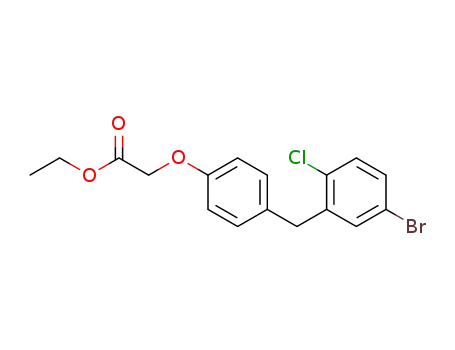 Molecular Structure of 1204221-60-2 (ethyl 2-(4-(2-chloro-5-bromobenzyl)phenoxy)acetate)