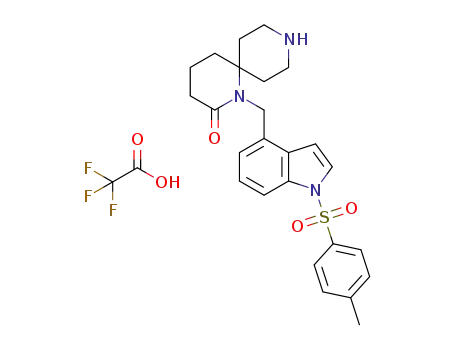 1-((1-tosyl-1H-indol-4-yl)methyl)-1,9-diazaspiro[5.5]undecan-2-one trifluoroacetate