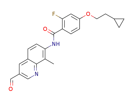 4-(2-cyclopropylethoxy)-2-fluoro-N-(3-formyl-8-methylquinolin-7-yl)benzamide