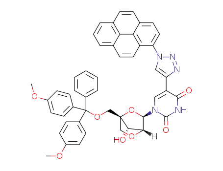 (1R,3R,4R,7S)-1-(4,4'-dimethoxytrityloxymethyl)-7-hydroxy-3-[5-(1-(1-pyrenyl)-1H-1,2,3-triazol-4-yl)uracil-1-yl]-2,5-dioxabicyclo[2.2.1]heptane