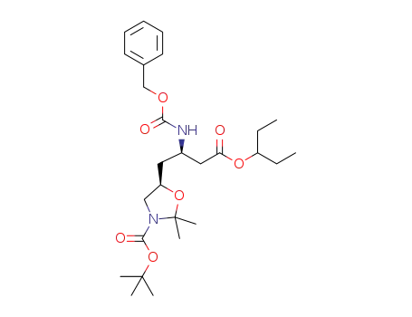 3'-pentyl (R,R)-3-(N-benzyloxycarbonylamino)-4-[N(3')-tert-butoxycarbonyl-2',2'-dimethyl-1',3-oxazolidin-5'-yl]butanoate