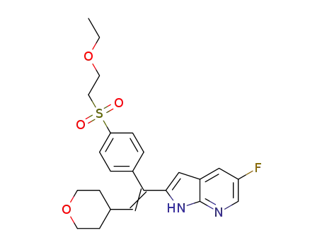 2-[1-[4-(2-ethoxy-ethanesulfonyl)-phenyl]-2-(tetrahydro-pyran-4-yl)-vinyl]-5-fluoro-1H-pyrrolo[2,3-b]pyridine