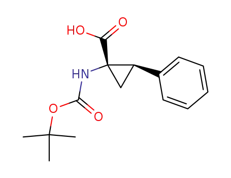 Molecular Structure of 151910-11-1 ((1S,2R)-N-BOC-1-AMINO-2-PHENYLCYCLOPROPANECARBOXYLIC ACID)