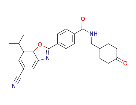 4-(5-cyano-7-isopropyl-1,3-benzoxazol-2-yl)-N-[(4-oxocyclohexyl)methyl]benzamide