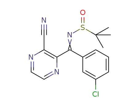 N-((3-chlorophenyl)(3-cyanopyrazin-2-yl)methylene)-2-methylpropane-2-sulfinamide