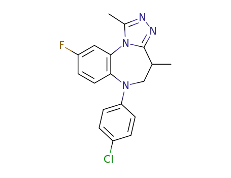 4H-[1,2,4]triazolo[4,3-a][1,5]benzodiazepine, 5,6-dihydro-1,4-dimethyl-9-fluoro-6-(4-chloro-phenyl)
