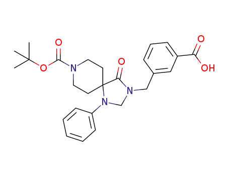 3-((8-(tert-butoxycarbonyl)-4-oxo-1-phenyl-1,3,8-triazaspiro[4.5]decan-3-yl)methyl)benzoic acid