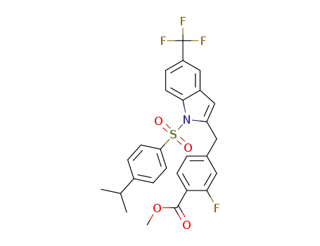 2-fluoro-4-[[1-[[4-(1-methylethyl)phenyl]sulfonyl]-5-(trifluoromethyl)-1H-indol-2-yl]methyl]benzoic acid, methyl ester