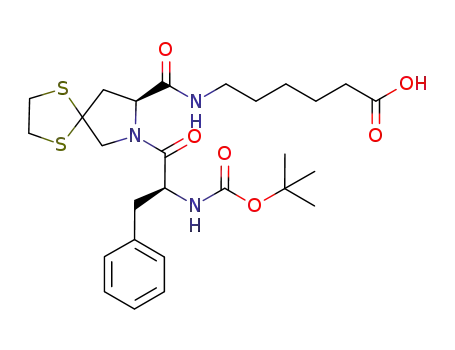 6-((S)-7-((S)-2-(tert-butoxycarbonylamino)-3-phenylpropanoyl)-1,4-dithia-7-azaspiro[4.4]nonane-8-carboxamido)hexanoic acid