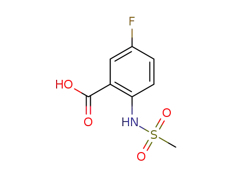Molecular Structure of 1016788-23-0 (5-fluoro-2-(methylsulfonamido)benzoic acid)
