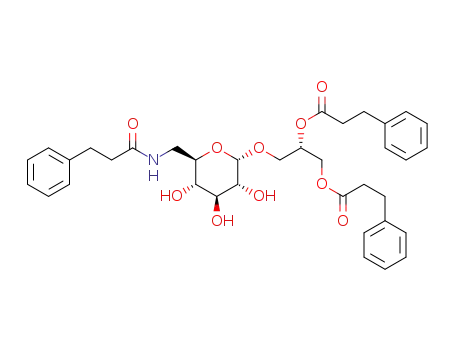 Molecular Structure of 1383450-25-6 (1,2-di-O-hydrocinnamoyl-3-O-(N-hydrocinnamoyl-6'-amino-6'-deoxy-α-D-glucopyranosyl)-sn-glycerol)