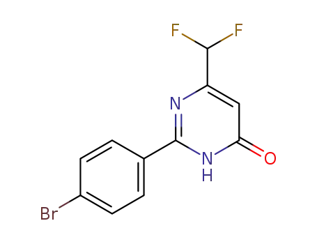 Molecular Structure of 1370334-05-6 (2-(4-bromophenyl)-6-difluoromethylpyrimidin-4-one)