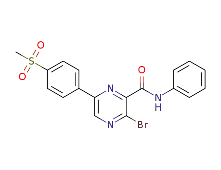 3-bromo-6-(4-(methylsulfonyl)phenyl)-N-phenylpyrazine-2-carboxamide