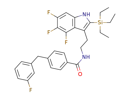 4-(3-fluorobenzyl)-N-(2-(4,5,6-trifluoro-2-(triethylsilyl)-1H-indol-3-yl)ethyl)benzamide