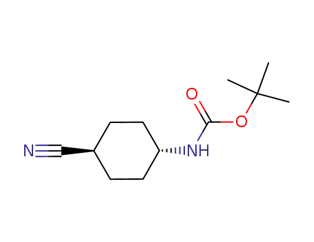 Molecular Structure of 1198163-56-2 (cis-1-(Boc-aMino)-3-cyanocyclohexane, 97%)