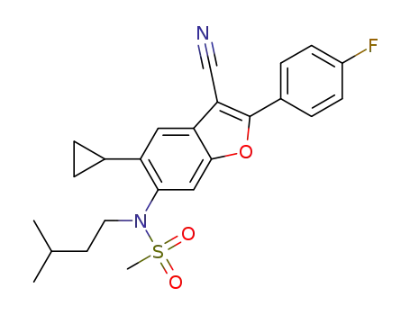 N-[3-cyano-5-cyclopropyl-2-(4-fluorophenyl)-1-benzofuran-6-yl]-N-(3-methylbutyl)methanesulfonamide