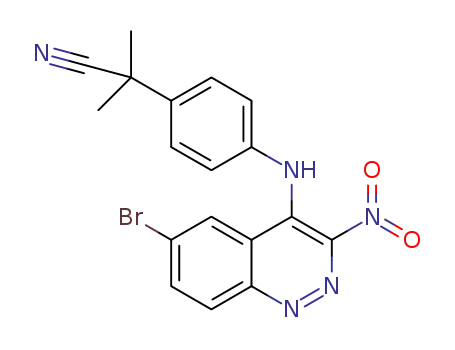 2-(4-(6-bromo-3-nitrocinnolin-4-ylamino)phenyl)-2-methylpropanenitrile
