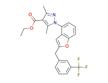 ethyl 3,5-dimethyl-1-[2-[3-(trifluoromethyl)benzyl]-1-benzofuran-4-yl]-1H-pyrazole-4-carboxylate