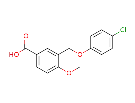 Molecular Structure of 438221-04-6 (3-(4-CHLORO-PHENOXYMETHYL)-4-METHOXY-BENZOIC ACID)