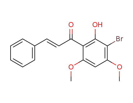 Molecular Structure of 1159-57-5 ((2E)-1-(3-bromo-2-hydroxy-4,6-dimethoxyphenyl)-3-phenylprop-2-en-1-one)