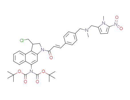 5-[bis(tert-butoxycarbonyl)]amino-1-(chloromethyl)-3-{(E)-3-[4-({methyl[(1-methyl-5-nitro-2-pyrrolyl)methyl]amino}methyl)phenyl]-2-propenoyl}-1,2-dihydro-3H-benzo[e]indole